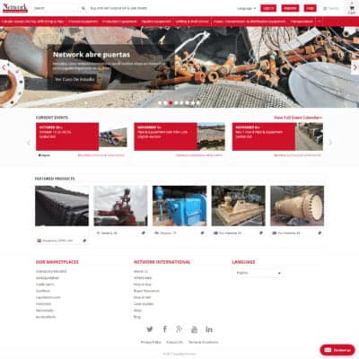 Homepage of Network International, showcasing a visually appealing and informative landing page that offers a glimpse into the platform's services, auctions, featured products, and navigation options.